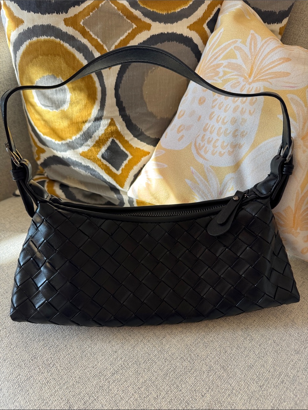 Woven Shoulder/Corssbody Bag - Black